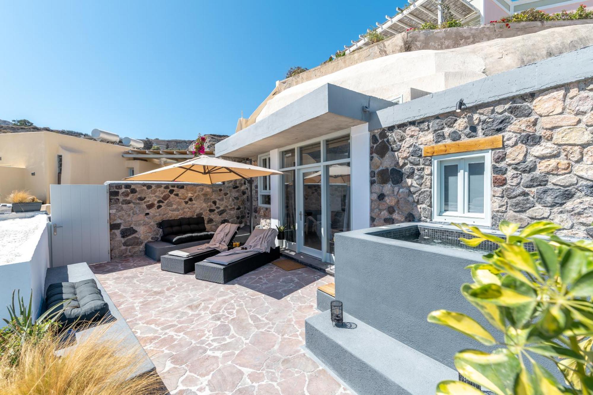 Geminos Complex Villas Kamari  Bagian luar foto